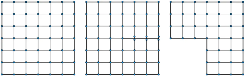 Figure 3: Regular Meshes Q h , where the bold edges are boundaries.