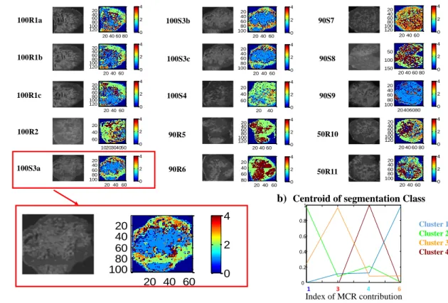 Figure  5.  Segmentation  results  of  for  the  multiset  analysis  of  15  images  using  MCR- MCR-2 