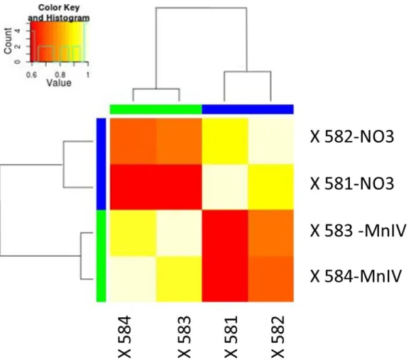 Fig S2. Correlation matrix between RNA-seq normalized expression levels of each  independent culture obtained with DESeq