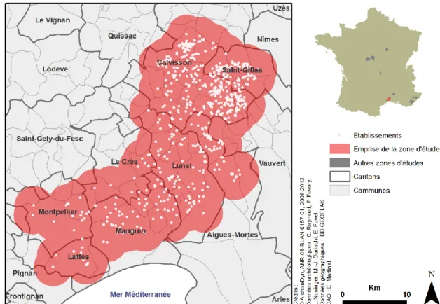 Fig. 1. Localisation de la zone atelier « Languedoc oriental ». 