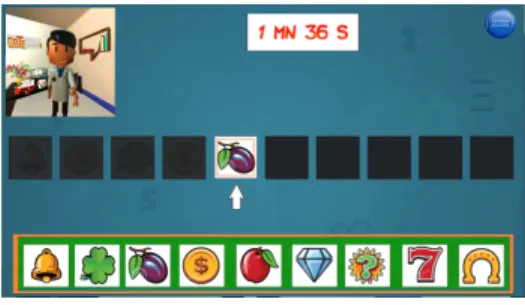 Fig. 2: Display of the Match Items game.