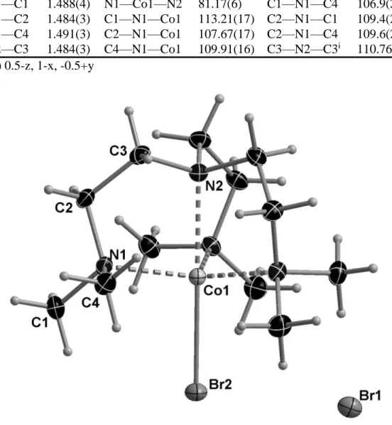 Figure 4.    Molecular structure of 4 at 150 K (50% probability ellipsoids).  