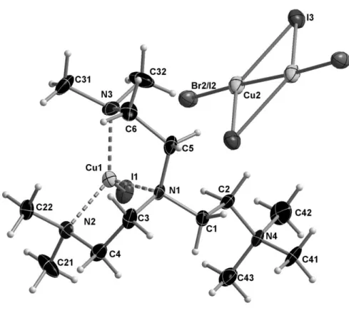Figure 5.    Molecular structure of 5 at 160 K (50% probability ellipsoids).  