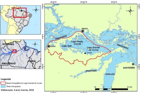 Figura 1 - Localização da Bacia Hidrográfica do Lago Grande de Curuai