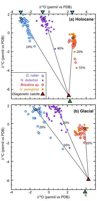 Figure 4. Isotopic records. (a) d 18 O records from planktonic foraminifera (legend as in Figure 3)