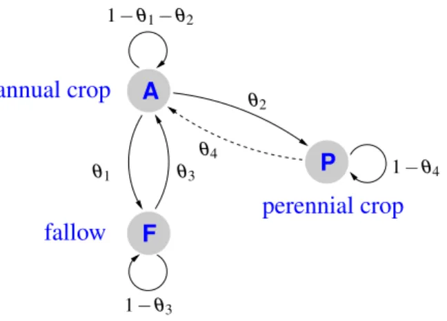 Figure 2. Distribution of the time to reach state P. The mean time is 134 years and the standard deviation is 130 years, this standard deviation is rather high as the time to reach P is exponentially distributed