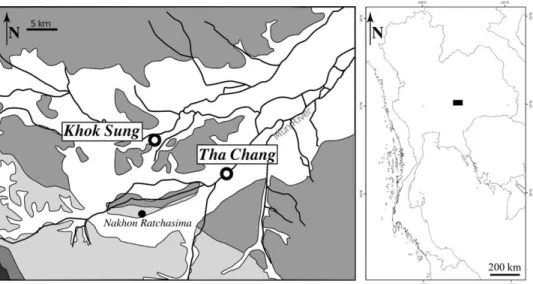 Figure 1. Map of northeastern Thailand showing the location of Khok Sung (modified from [12]).