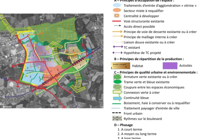 Figure  4:  Extrait  du  PLU  intercommunal  de  Brest  métropole  (2014),  orientation  d’aménagement  et  de  programmation  du  secteur  Gouesnou-Guipavas.