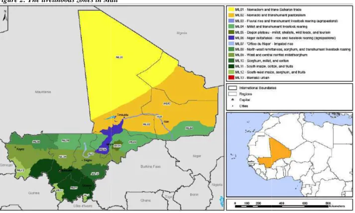 Figure 2: The livelihoods zones in Ma