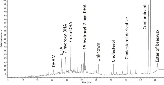 Figure 4: TIC partial chromatogram of sample 41, Fraction 3  523 