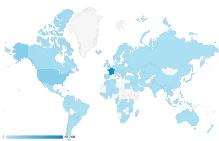 Fig. 5 Geographic distribution of Pl@ntNet iOS users