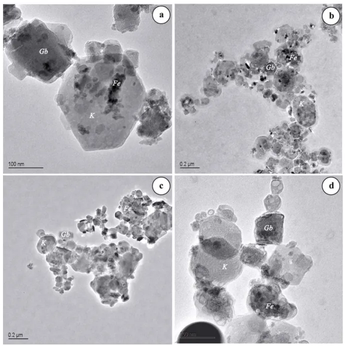 Figure 3 Observations in transmission electron microscopy of the fine material of the 78 