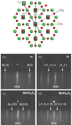FIG. 2. Fe 2p and Mn 2p XPS spectra of an α-Al 2 O 3 /MnFe 2 O 4