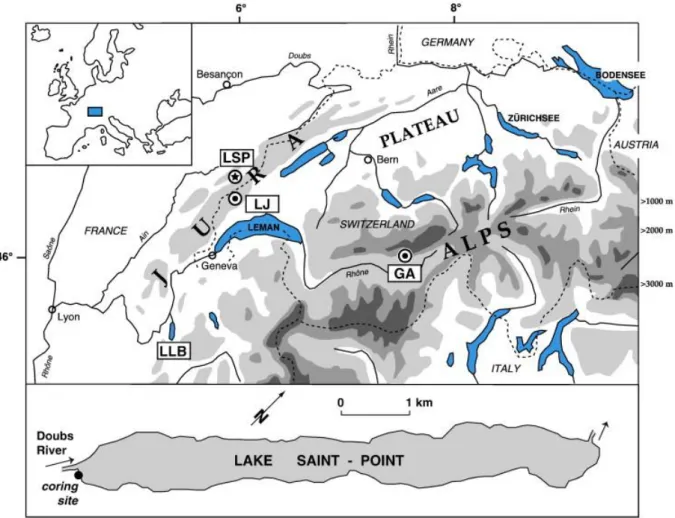 Figure 1. : Geographical location of the study site and reference sites. LSP: Lake Saint-Point; 