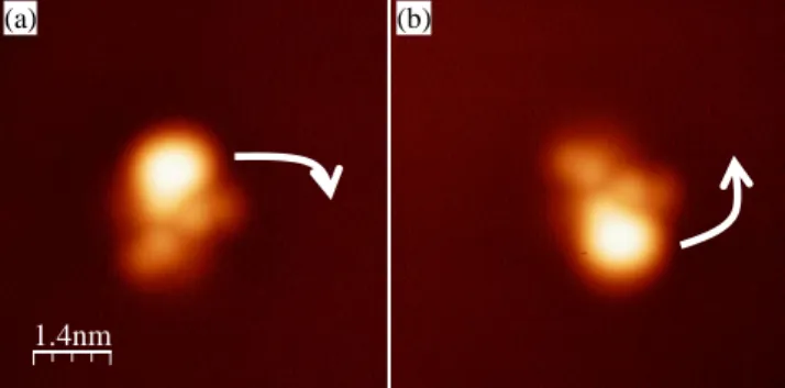 Figure 6. STM images (7   7 nm²) of molecule (II) (sample voltage -1.5 V, tunneling current 2 pA)