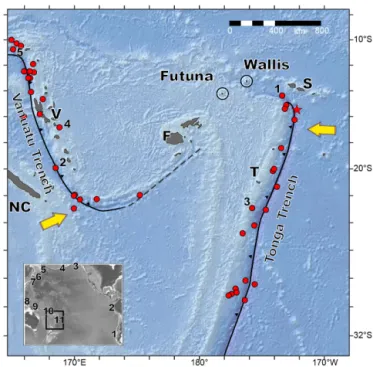 Figure 1. The Southwest Pacific region – star indicates location of the 29 September 2009 M W = 8.1 South Pacific earthquake.