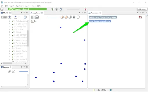 Figure 10: Interface with a user command called cmd_inside_experiment defined in the experiment