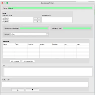 Figure 5: Dialog box for defining Species.