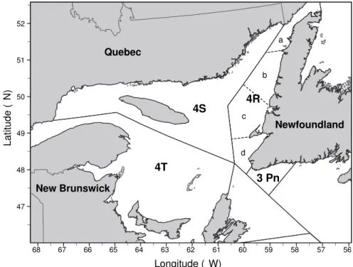 Figure 1: Location of the northern Gulf of St. Lawrence (NAFO divisions 4RS)