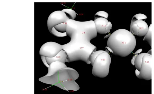 Figure 9 - Isosurface EPLF=0.094 of the singlet state of the Nickel complex . 