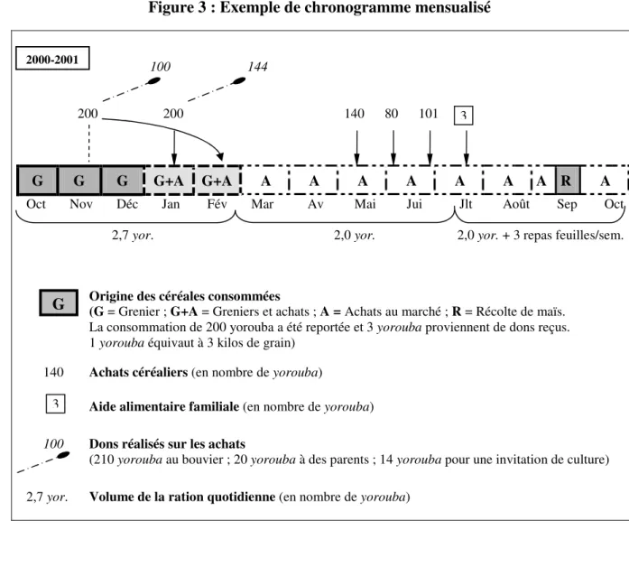 Figure 3 : Exemple de chronogramme mensualisé 