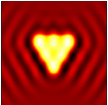 Figure  S1.  Simulated  map  of  the  near-field  intensity  using  a  discretized model of the prism shown in Fig 3d of the main text