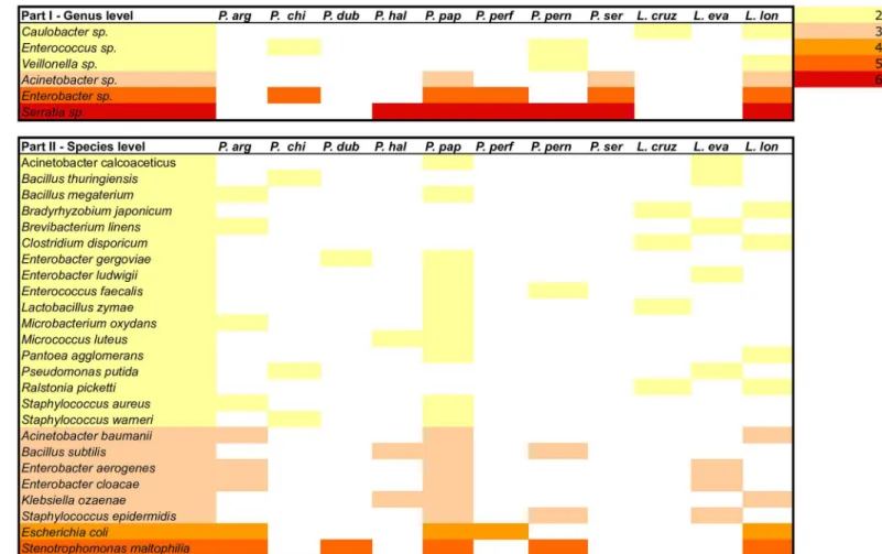 Fig 8A depicts the monthly proportions of each previously characterized bacterial species
