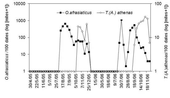 Table 3.  Demographic parameters of Typhlodromus  (A.)  athenas  fed on Oligonychus 496 