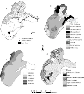 Figure 4:  Mean Monthly rainfall at some stations in the Meki Catchment
