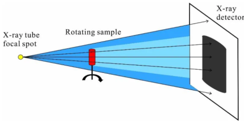 Figure 1. Schematic plot of X-ray micro-CT setup. 