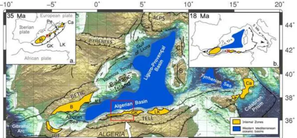 Figure 1. Present-day tectonic map of the Western Mediterranean area. Bathymetry and topography are from ETOPO1 1 min Global relief (www.ngdc.noaa.gov)