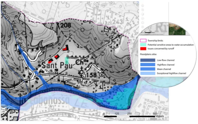 Figure 6. Extract of operational flooding zoning included in the PCS (Municipality Safeguard Plan)