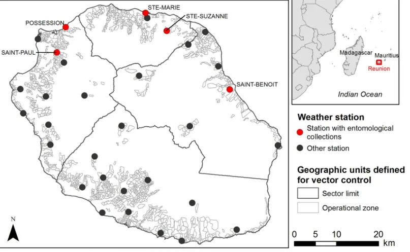 Fig 1. Location of the study area, Reunion Island.