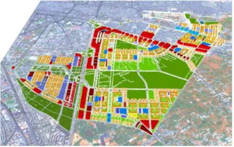 Figure    6:    This    urban    renewal    project    is    designed    to    replace    the    informal    neighbourhoods    of    Mezzeh    behind   Razi,   Dahadil,   Nahr   Aicheh,   Louan   and   Qadam