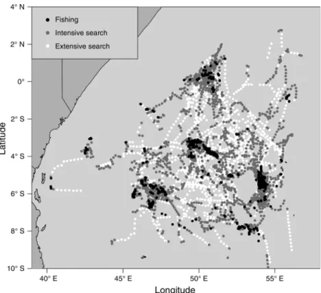Fig. A1). The short scale (0.88, ;50 nautical miles) dominant in the variograms of the ﬁshing activities was clearly characteristic of the scale of prey aggregations.