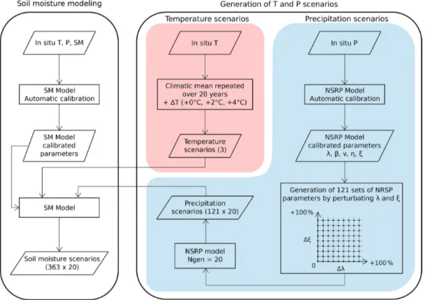 Figure 3. Flowchart of the experimental design for the simulation of the soil moisture scenarios.