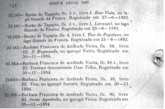 Figure 1. Extrait du livre de compilation de registres de terres de Santarém organisé par Muniz