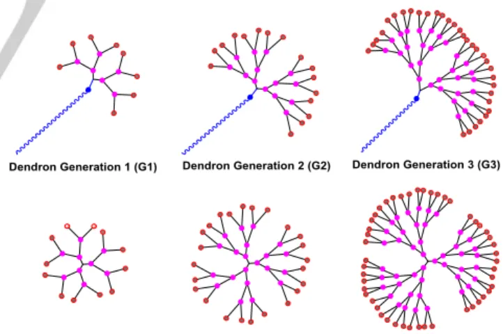 Figure  1.  Schematic  2D  chemical  structures  of  dendrons  and  corresponding  dendrimers