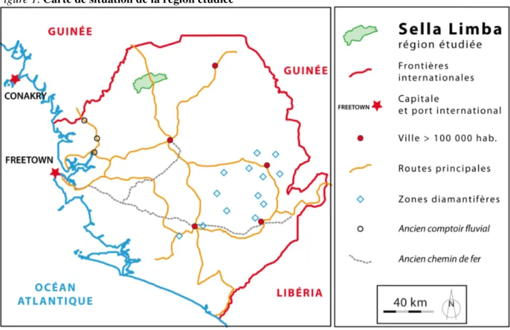 Figure 1. Carte de situation de la région étudiée 
