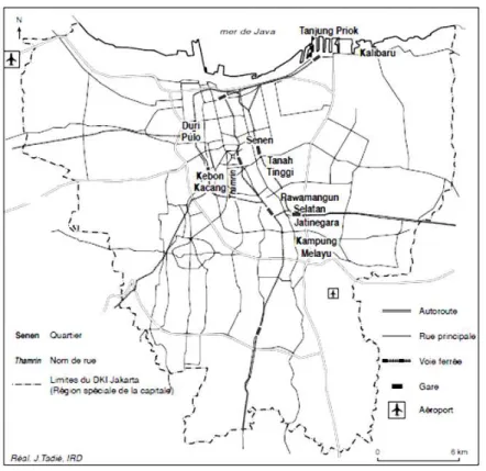 Figure 1 – Jakarta, localisation des sites mentionnés