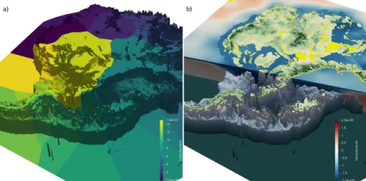 Figure 6. (a) Bathymetry modified from Fretwell et al. (2013) and IMBIE2 basins (Shepherd et al., 2018) used in the sub-ice-shelf extrapo- extrapo-lation of oceanic conditions