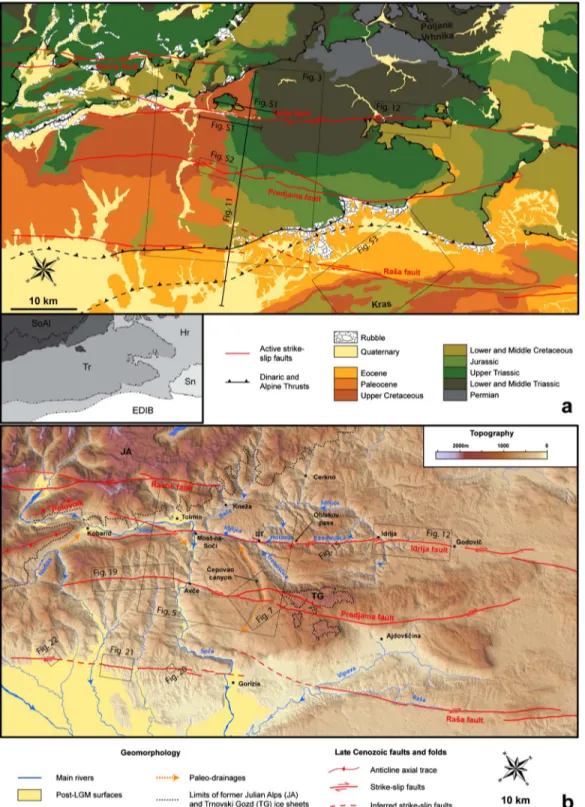 Figure 2. (a) Simpli ﬁ ed geological map of the studied area (modi ﬁ ed from Buser et al