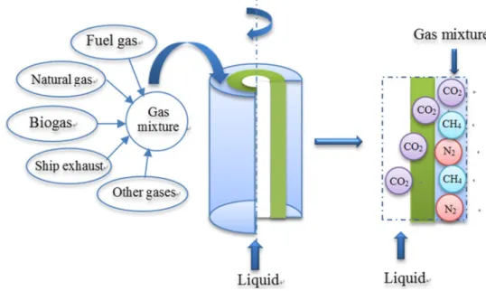 Fig. 6    Application of membrane  separator for  CO 2  separation in  different gases