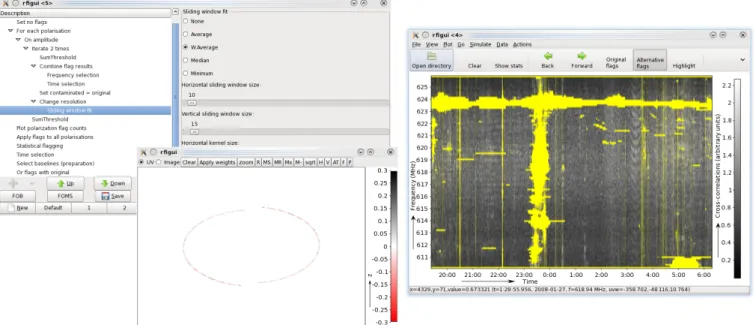 Fig. 3. Example snapshot of rfigui, which can be used to optimise the pipeline steps and tuning parameters