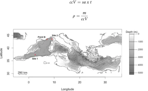 Fig 1. Sampling locations for the historical samples of Cavolinia inflexa and Styliola subula and for the modern collections of both species (Point B).