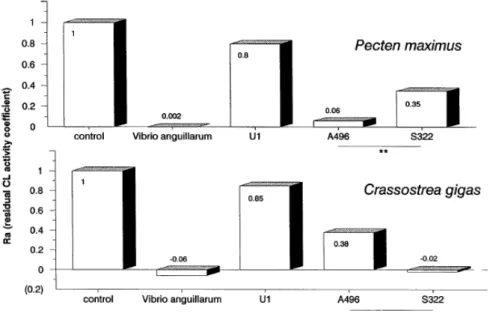 FIG.  7.  Comparison  of  mean  residual  CL  activity  (expressed  by  the  coefficient  Ra)  of  P