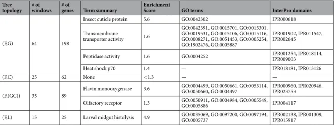 Table 1.  Functional enrichment analysis result. Significantly enriched clusters ( > 1.3 enrichment score)  obtained by analysis of functional terms with DAVID.