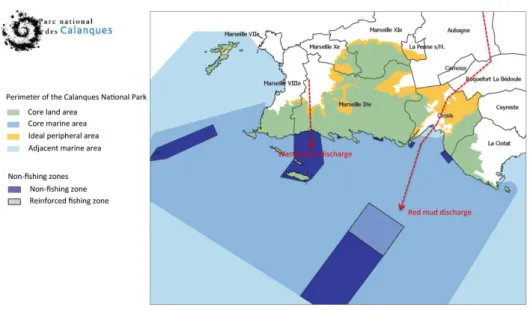 Figure 3 – Non-fishing zones and pollutants dumped into the sea