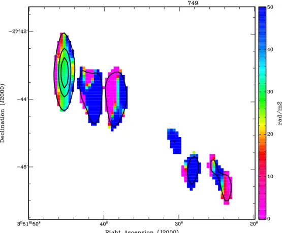 Figure 6. RM map of PMN J0351-2744 at 1.4 GHz observed with the Australia Telescope Compact Array