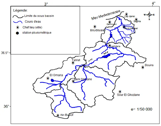 Figure I.3 Le réseau hydrographique du bassin versant de l’oued Isser (Abdelhafid,2014)